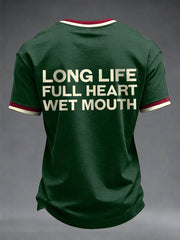 Men's Irish Whiskey Long Life Full Heart Wet Mouth short sleeves t-shirt