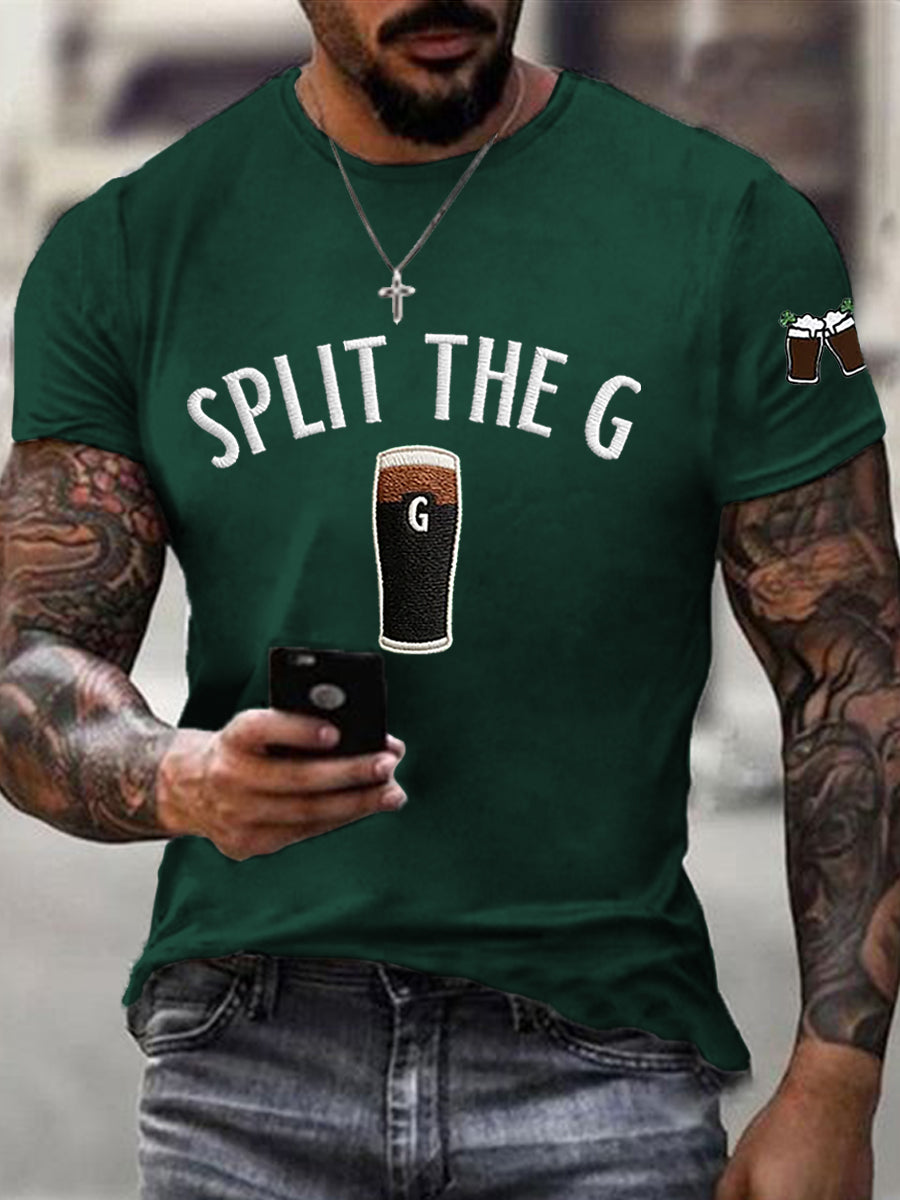 Men's St. Patrick's Day Split the G Printed Short Sleeve T-Shirt