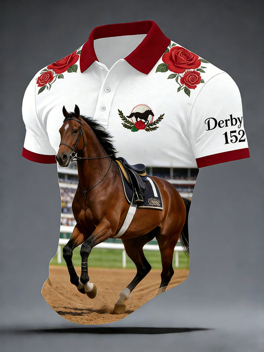 Men's Derby Horse Racing 2026 Print Shirt