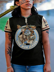 Women's Gathering of Nations Pow Wow Indian Native Art  Print T-shirt