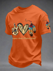 Men's Gathering of Nations Pow Wow Indian Native Art  Print imitation cotton short-sleeved T-shirt