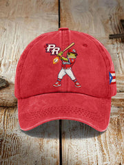 Unisex Puerto Rico Baseball Print Hat