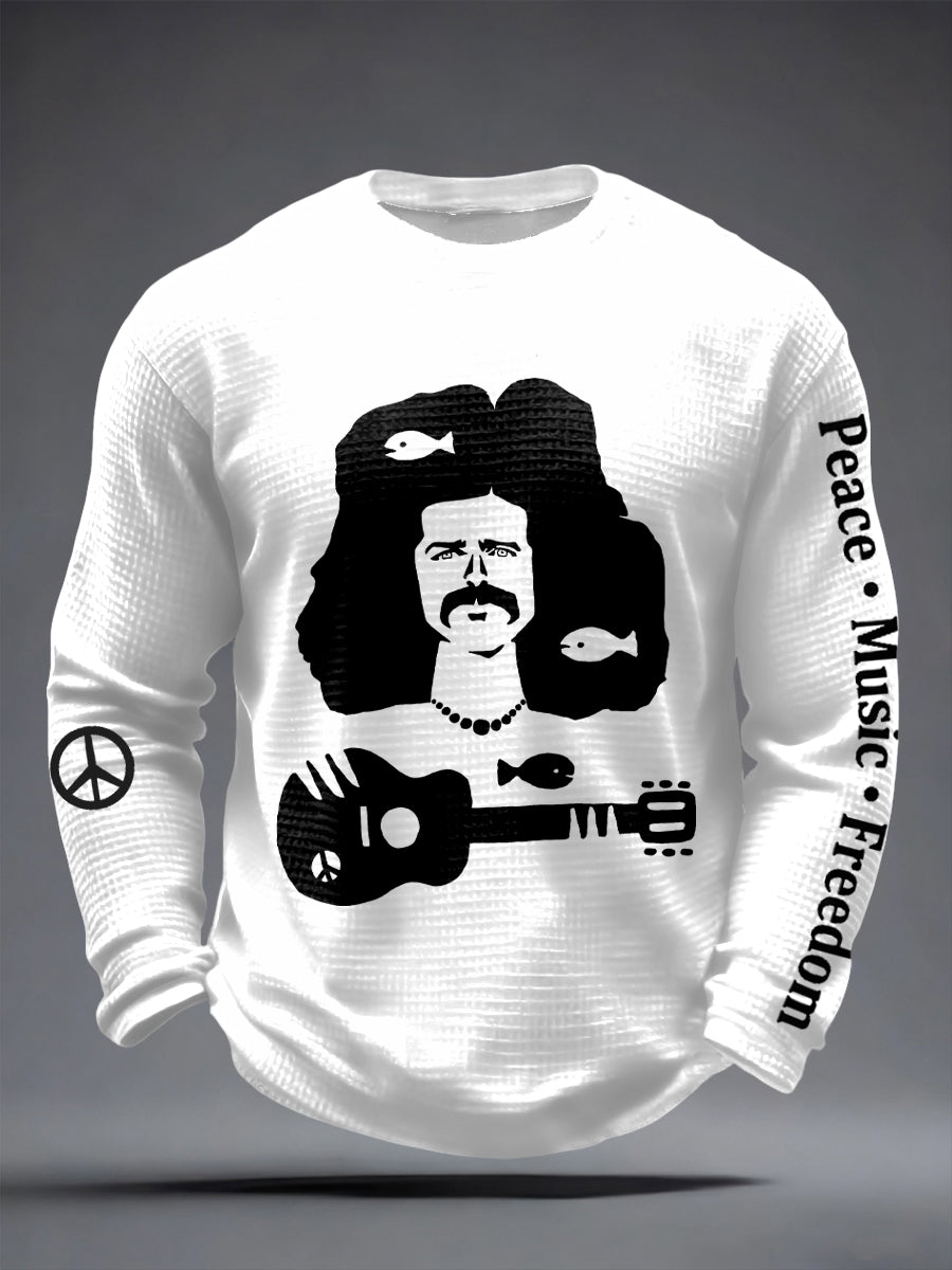 Men's Country Joe Hippie Music Waffle Long Sleeve T-Shirt