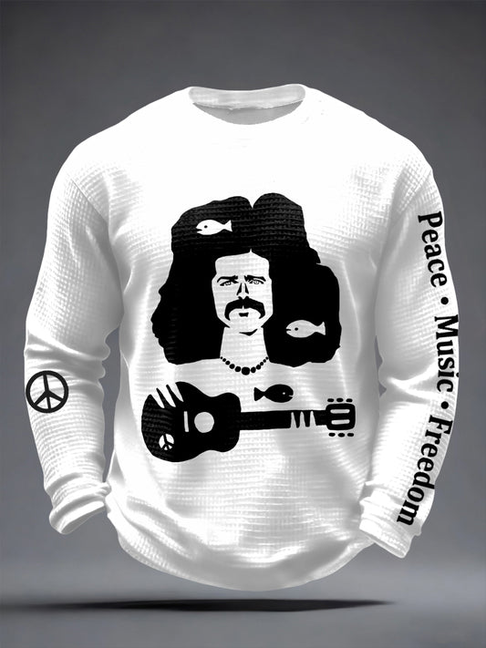 Men's Country Joe Hippie Music Waffle Long Sleeve T-Shirt
