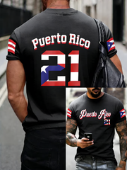 Men's Puerto Rico Baseball Printed short sleeves t-shirt
