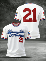 Men's Puerto Rico Baseball 21 V-neck T-shirt