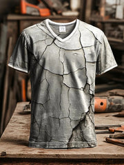 Men's Vintage Distressed V-neck T-Shirt