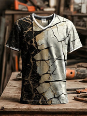 Men's Vintage Distressed V-neck T-Shirt