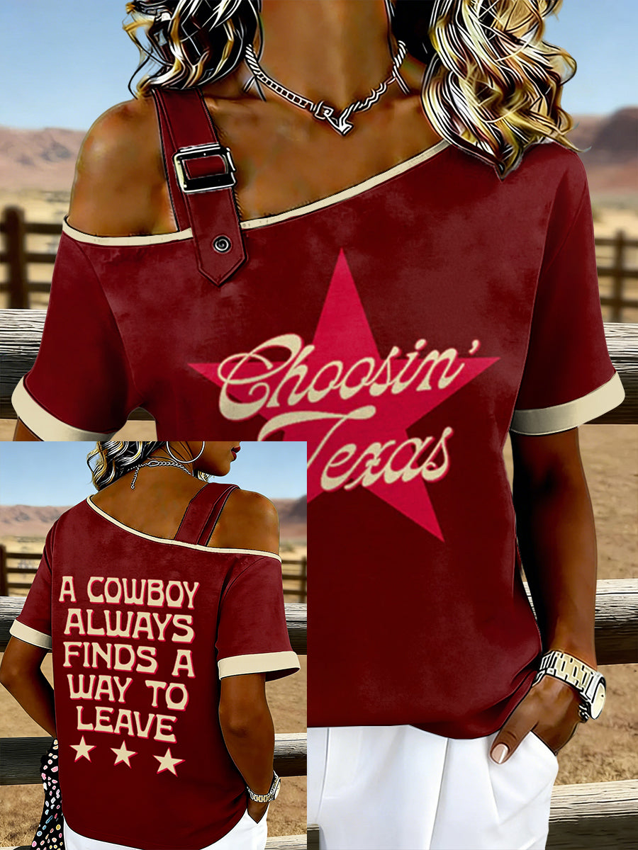 Women's Vintage Choosin' Texas Print Top