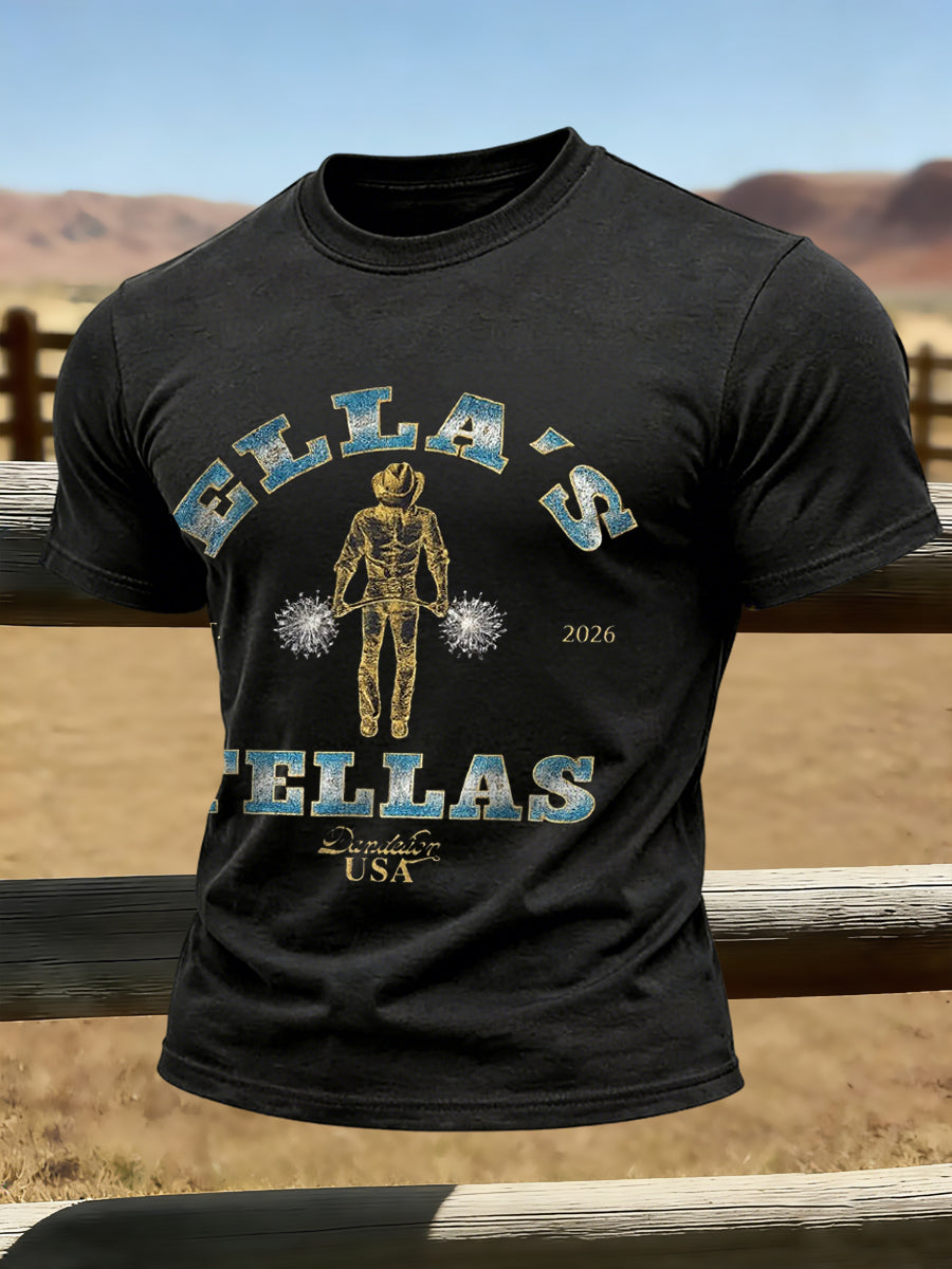 Men's Vintage Ella's Fellas Print Country Music Inspired T-Shirt