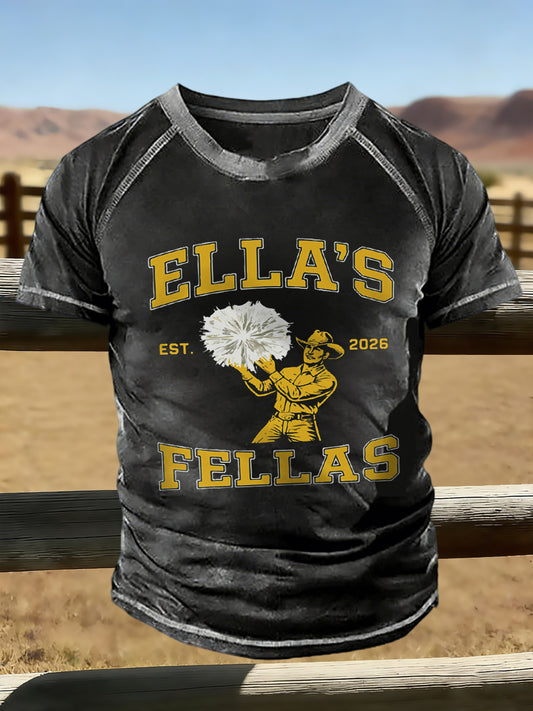Men's Vintage Ella's Fellas Print Country Music Inspired T-Shirt