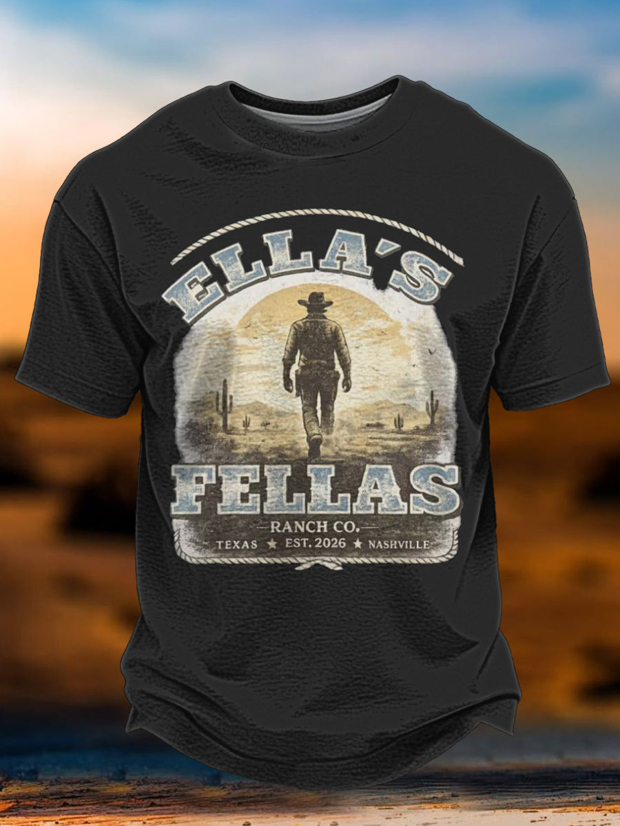 Men's Vintage Ella's Fellas Printed T-shirt