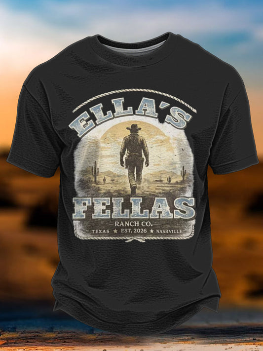 Men's Vintage Ella's Fellas Printed T-shirt