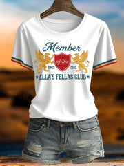 Women's Vintage Member of the Ella's Fellas Club Printed T-shirt