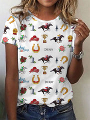 Women's Derby Day Rose Print T-Shirt