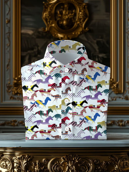 Men's Derby Horse Print Casual Shirt