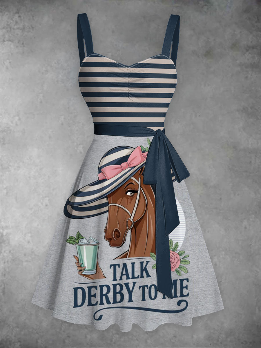 Women's Talk derby to me striped lace-up dress