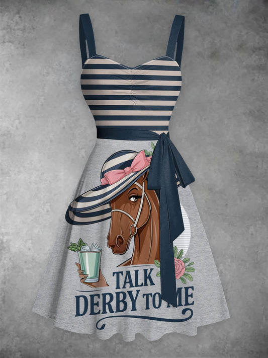 Women's Talk derby to me striped lace-up dress