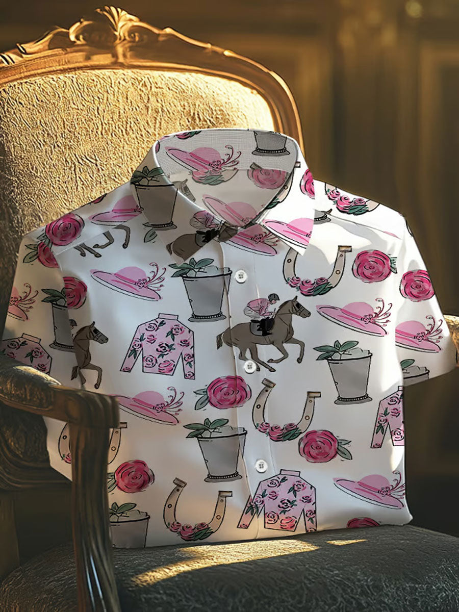Men's Derby Horse Print Casual Shirt