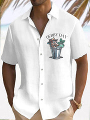 Men's Derby Horse Print Resort Short Sleeve Shirt
