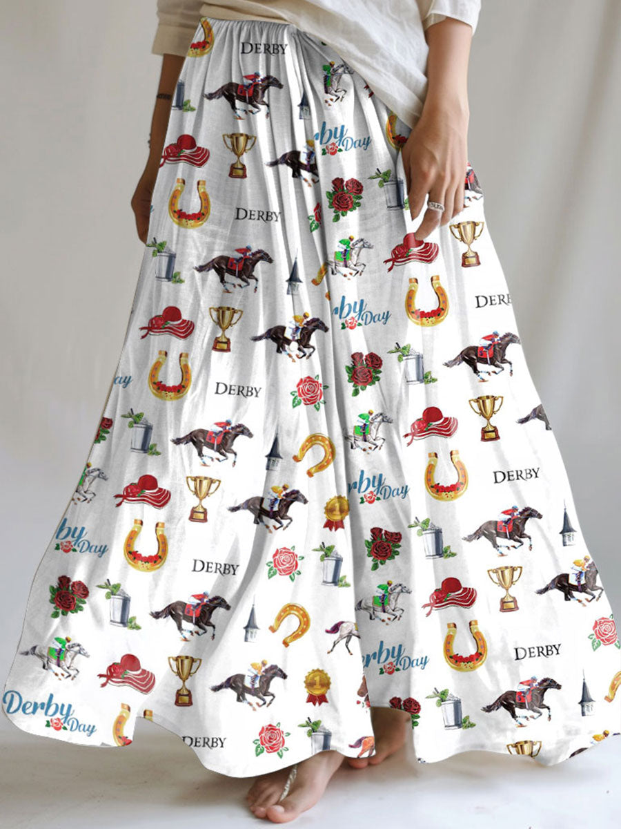 Women's Derby Day Rose Print Skirt