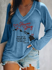 Women's Hawaii Strong When You Go Through Deep Waters, I Will Be With You. Isaiah 43:2 V-Neck T-Shirt