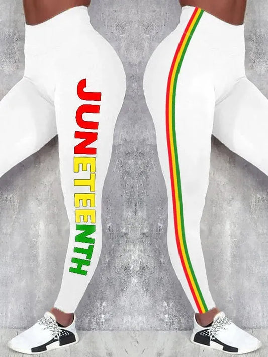 Women's Juneteenth Print Casual Leggings