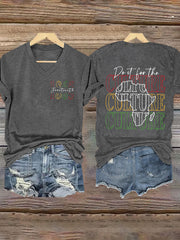 Women's Juneteenth Printed V-Neck Short sleeve T-shirt