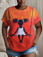 Women's African Black Kids Art T-Shirt