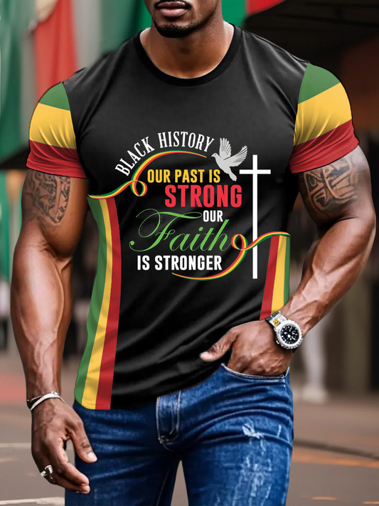Men's Black History Juneteeth 1865 Printed T-shirt