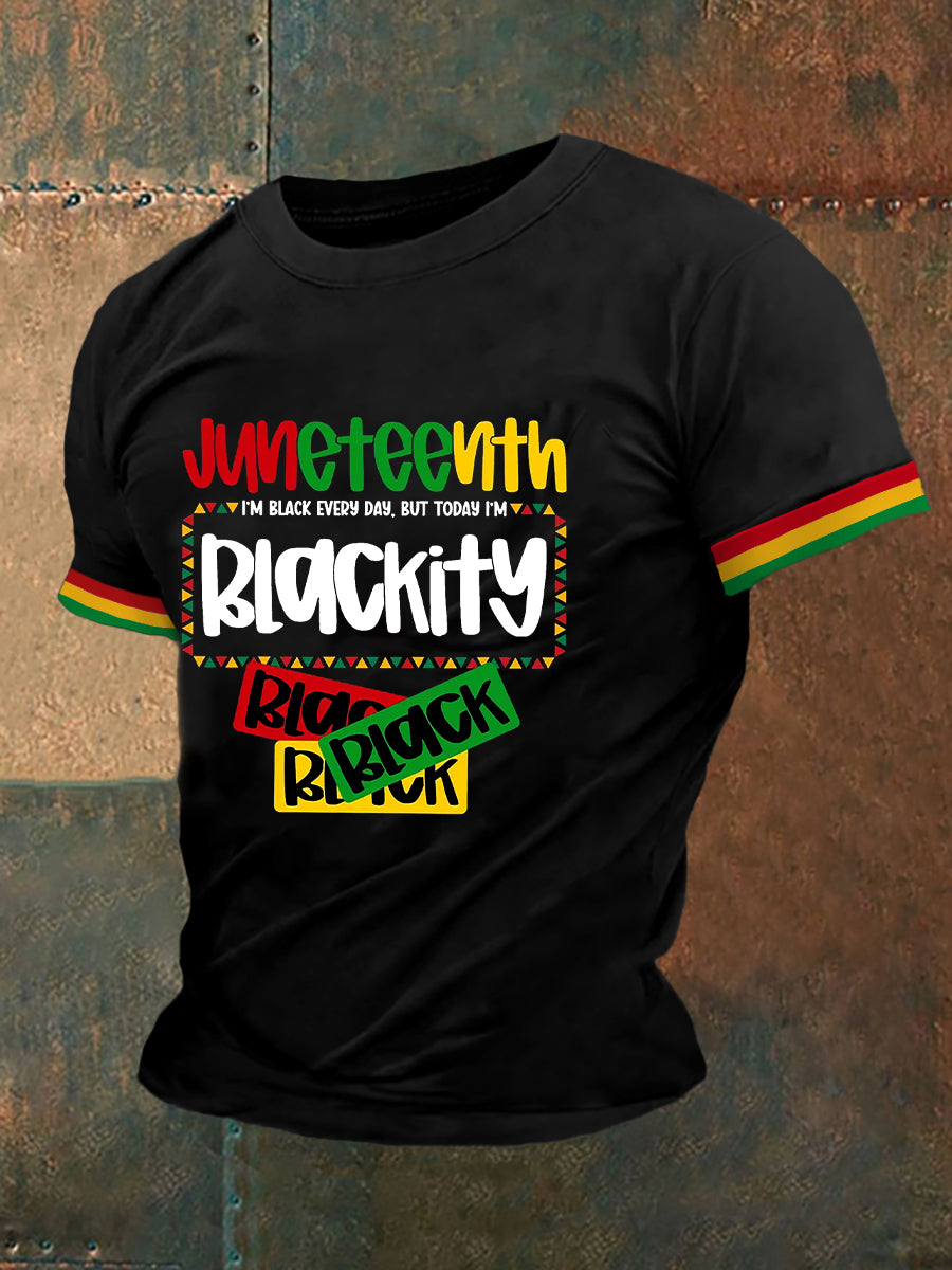 Men's Juneteenth 1865 Printed Short Sleeves T-shirt