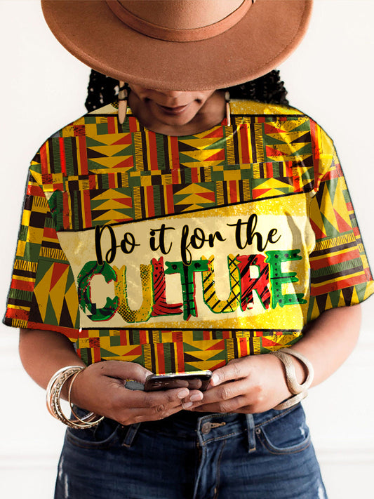 Women's Juneteenth Printed O-Neck Short sleeve T-shirt