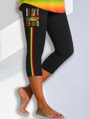 Women's Be Kind Juneteenth Casual Cropped Leggings