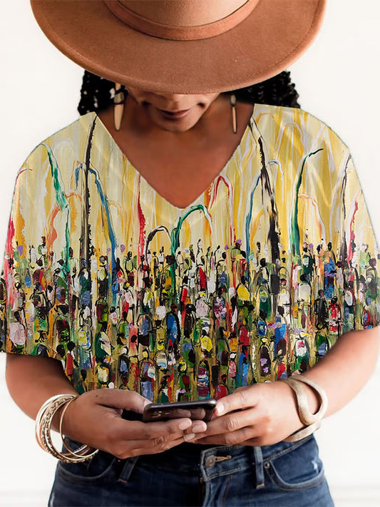 Women's Juneteenth Art Printed Short-Sleeved T-Shirt