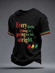 Men's Reggae Music Inspired Embroidery Pattern T-Shirt