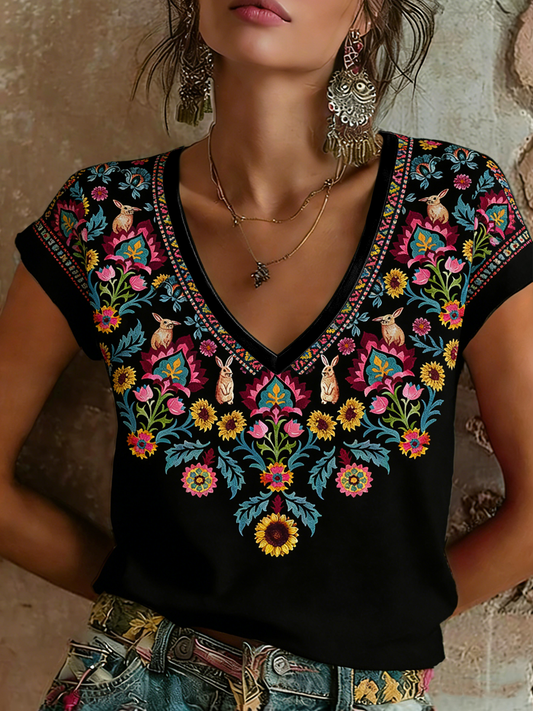 Women's Cinco De Mayo Printed short-sleeved T-shirt