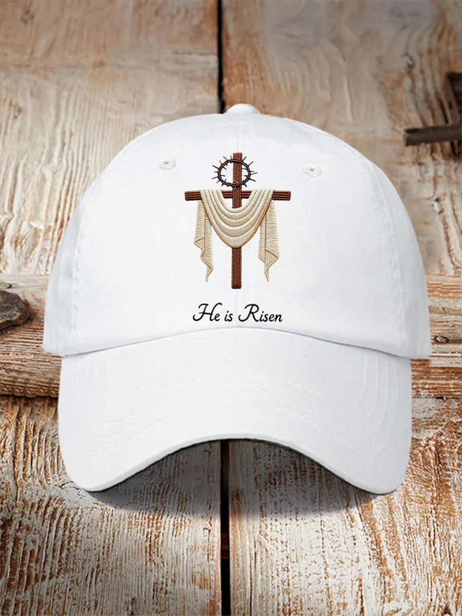 Unisex He Is Risen Jesus Christian Cross Hat