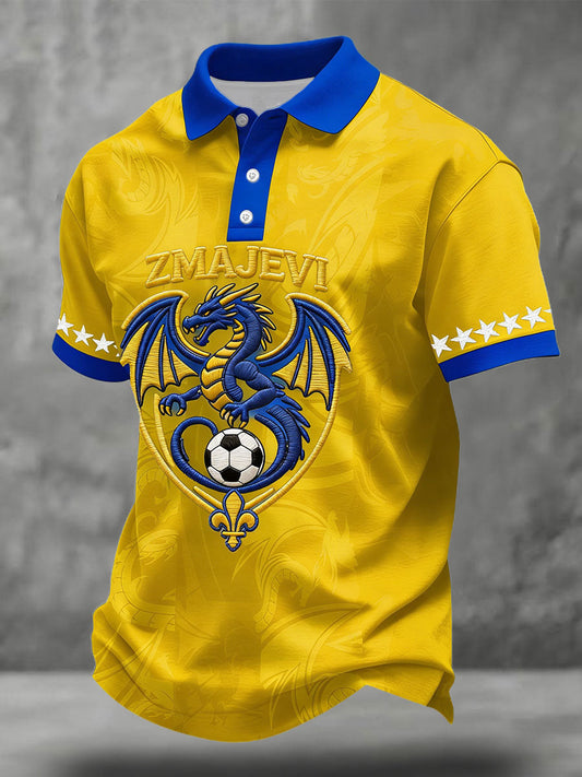 Men's Bosnia ZMAJEVI Football Lover Printed Casual Tops