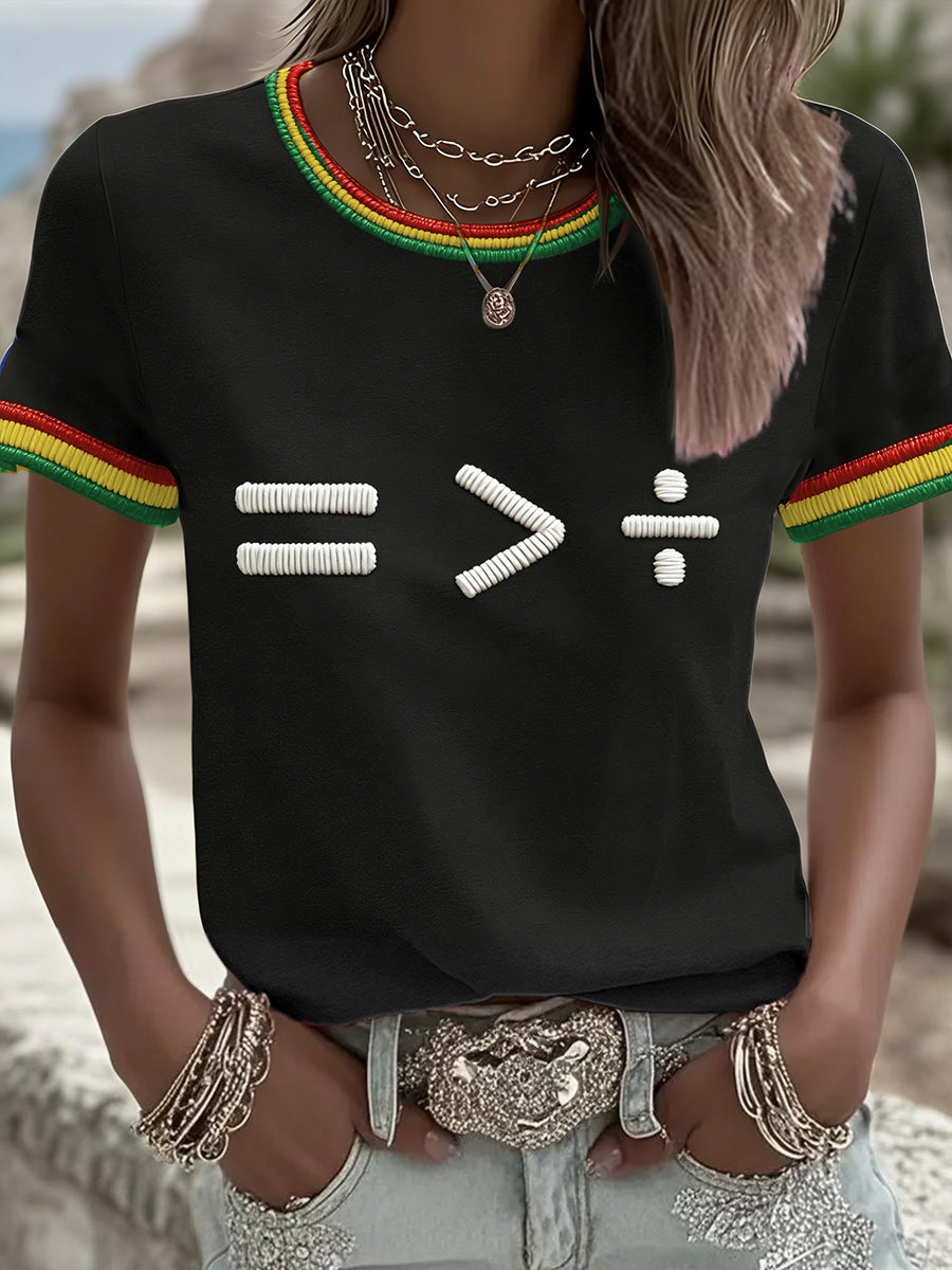 Women's Juneteeth Black History Pride Printed T-shirt