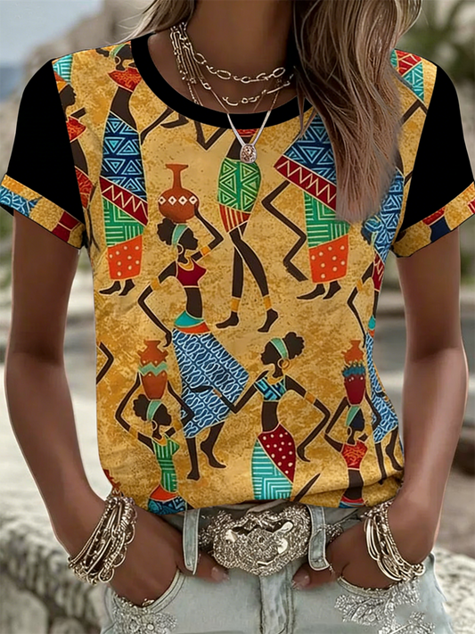 Women's Black Juneteenth short-sleeved T-shirt