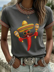 Women's Cinco de Mayo Print Casual T-Shirt