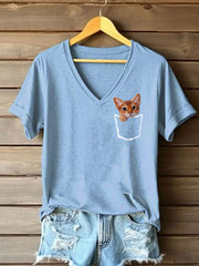 Women's Cute Cat  Printed Short Sleeve T-Shirt