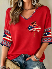 Women's Puerto Rico Printed Waffle T-shirt