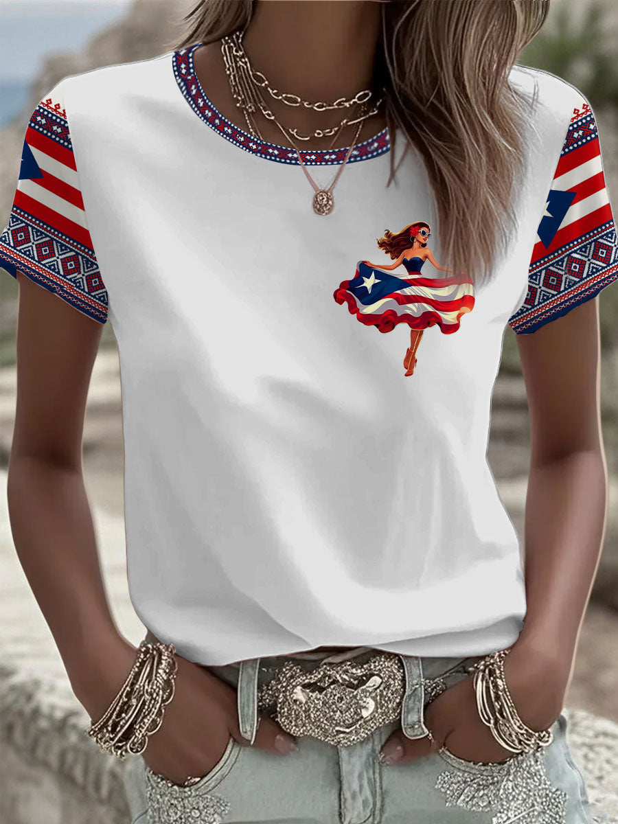 Women's Puerto Rico Printed short-sleeved T-shirt