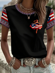 Women's Puerto Rico Printed short-sleeved T-shirt