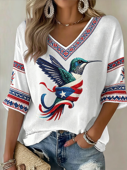 Women's Puerto Rico Printed Waffle T-shirt