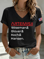 Women's Return To The Moon 2026 Casual Short Sleeve T-Shirt