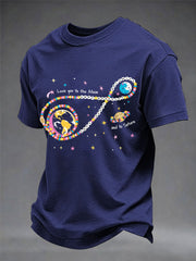 Men's Love You To The Moon And To Saturn Artemis II Mission Print Casual Tee