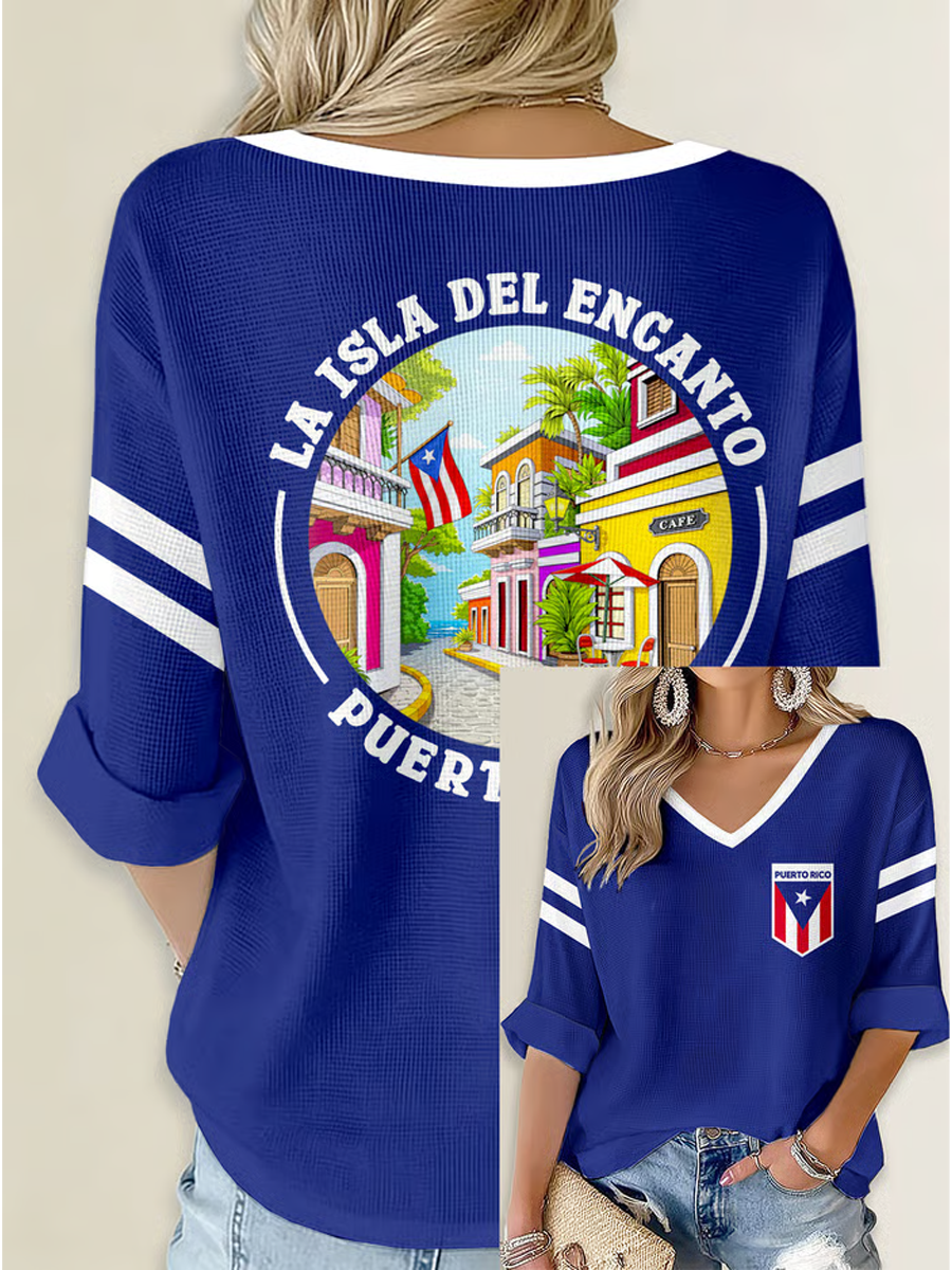 Women's Puerto Rico Printed Waffle T-shirt