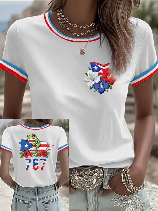 Women's Puerto Rico Printed short-sleeved T-shirt